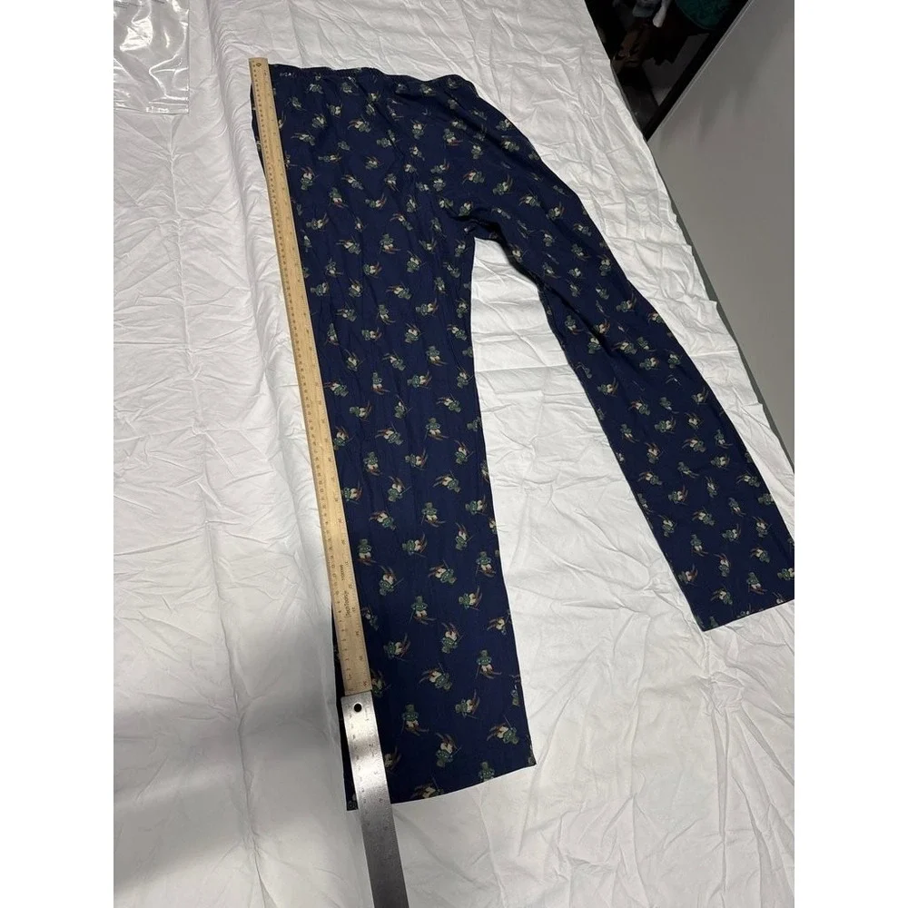 Ralph Lauren Polo Bear Pajama Pants Mens Medium Navy Blue Skiing Bear Cotton